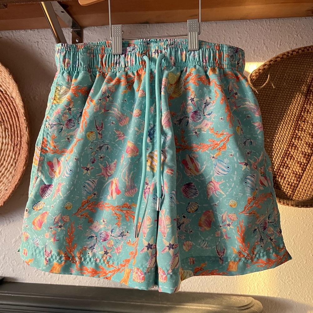Pineda Covalin Mexico Mens Swim Shorts Size medium fish reef blue Print